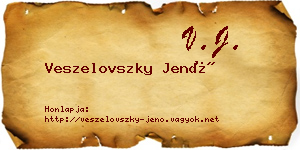 Veszelovszky Jenő névjegykártya